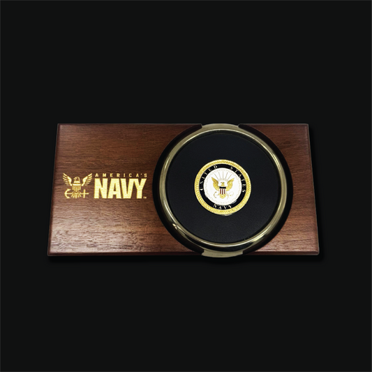 Navy Metal Coaster Set