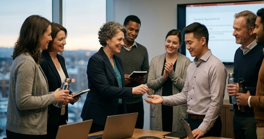 Using challenge coins to reinforce company values