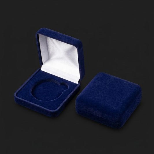 Navy Blue Velvet Coin Presentation Box